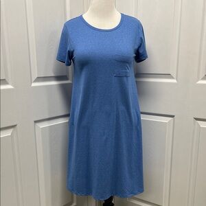 LuLaRoe Solid Denim Blue Carly Dress Small